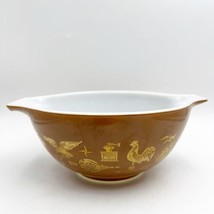 VTG Pyrex Cinderella Bowl Americana Brown w Gold Eagle 442 Early American 1.5 qt - £19.65 GBP