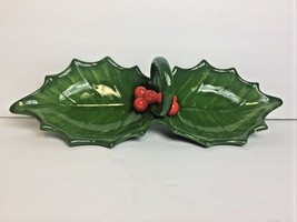 Vintage Christmas Dish with Holly Leaves &amp; Berries, by OTAGIRI , made in Japan - £10.26 GBP
