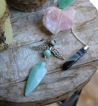 Amazonite &amp; Black Agate Meditation Charm from Imogen Designs ~ Hope Stone ~ - $360.04 MXN