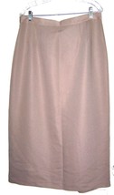 Sz 13W - Diane Richards Khaki Beige Cotton Blend 35&quot; Long Skirt - $25.64