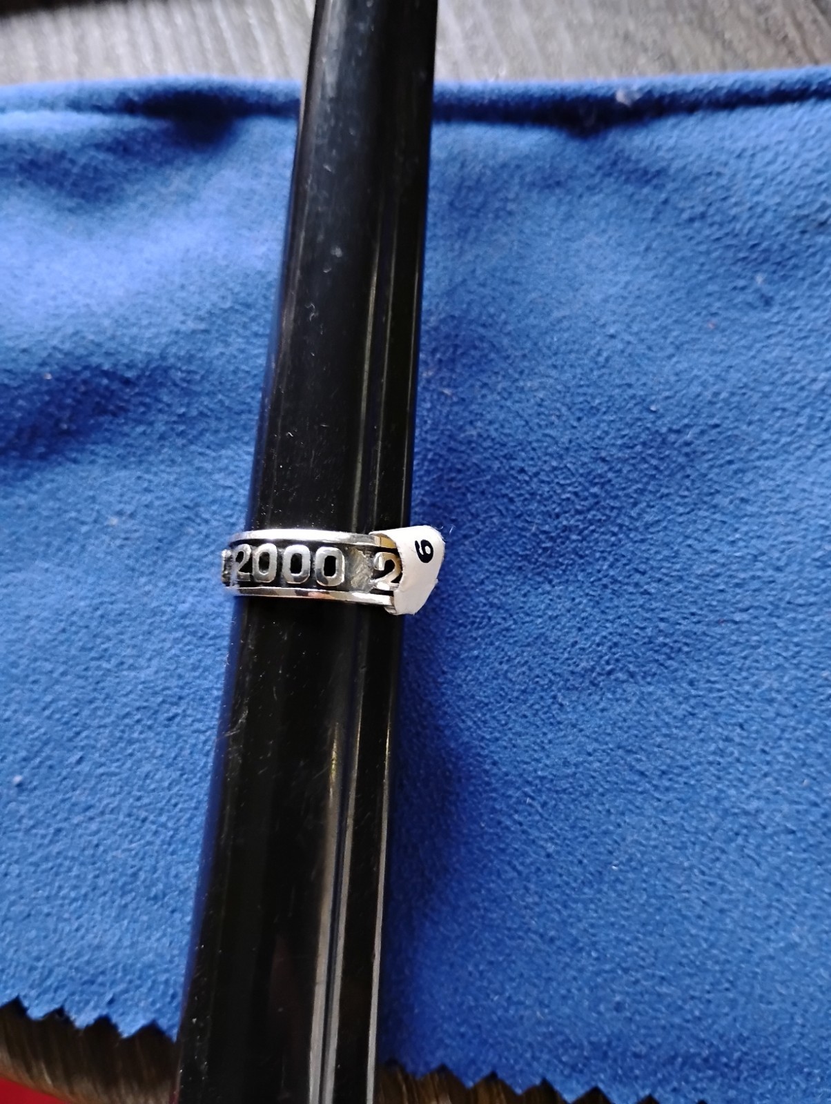 New 925 Sterling Silver Year 2000 6 Mm Wide Band Ring SZ 6 Free Shipping Item image 3