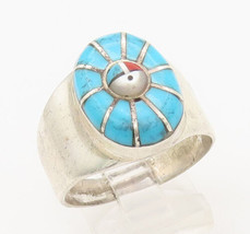 925 Sterling Silver Vintage Ring NAVAJO Southwestern Multi Gemstone Sz11... - $124.93