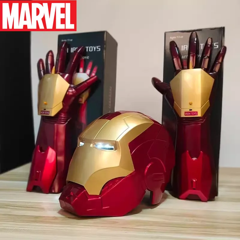 Iron Man 1:1 Cosplay Helmet Marvel Avengers Light Led Ironman Mask PVC Action - £38.44 GBP+