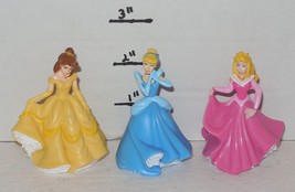 Disney Princess Aurora, Cinderella &amp; Bele PVC Figure Cake Topper Lot - £7.67 GBP