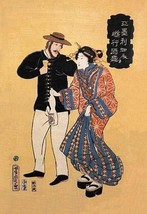 American Drinking with Japanese Courtesan - Art Print - £17.30 GBP+