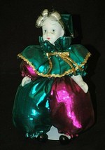 Mardi Gras Jester Clown Harlequin Doll Porcelain Head Soft Body Teal Purpl Stand - £13.44 GBP
