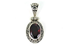 Red Stone Pendant REAL SOLID .925 STERLING SILVER 8.3 g - £70.34 GBP