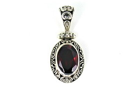 Red Stone Pendant REAL SOLID .925 STERLING SILVER 8.3 g - $120.75 CAD