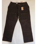 NEW Carhartt Men’s Double Knee Utility Work Pants Dungaree Brown Size 18... - $61.87