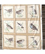 Vintage Cyrus Clark Original Screen Print Fabric Foul Play Birds Crafts ... - $10.38 CAD