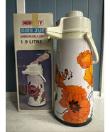 Vtg Nobility 1970s Superior 1.9L Air Pot Vacuum Bottle Unbreakable Flowe... - $24.61