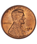 1952-D Over S Lincoln Cent Ch BU, Red Color, FS #1C 021.6 Breen #2206 - €42,08 EUR