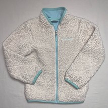 Columbia Sherpa Girl’s 4-5 Off White Light Blue Full Zip Fleece Jacket W... - $27.72