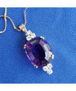 Earth mined Amethyst Diamond Deco Gatsby style Necklaces 14k Chain 20&quot; inch - $45,430.88 MXN