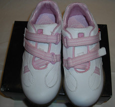 Stride Rite Girls TT Pandora White/Pink Leather Tennis Shoes 12 M CG21656F - $42.00