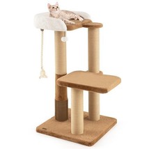 44&quot; Modern Cat Tree for Indoor Cats with Plush Padded Perch and Dangling... - £88.97 GBP