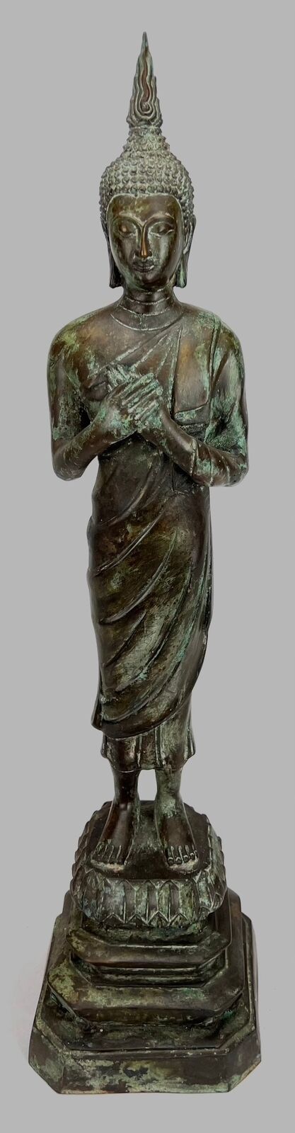 Primary image for Ancien Thai Style Bronze Pensif Gautama Statue de Bouddha - 63cm/25 "