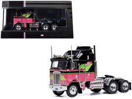 1976 Kenworth K100 Aerodyne Truck Tractor Black and Pink with Graphics  - $51.48