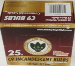Christmas Green Bulbs C9 Incandescent 25-ct, Holiday Bright BU25C9X3-TGRA - $25.13 CAD