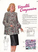 Vintage Maisonette Ad Fabric Swatch 1940s 8x11 662 COTTON PRINT COAT RETRO - $21.78