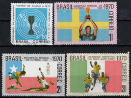 ZAYIX Brazil 1166-1169 MNH Soccer Sports Games 071423S186 - £10.10 GBP