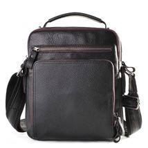 New Genuine Leather Men Vintage Handbags Small Flap Men&#39;s Shoulder Bag Casual Of - £57.62 GBP
