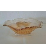 Vtg. Jeannette Marigold Iridescent Anniversary Carnival Glass Dish 3 Footed - €6,34 EUR