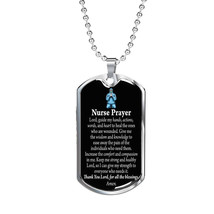 Nurse Prayer Pendant Stainless Steel or 18k Gold Dog Tag W 24&quot;Chain - £37.23 GBP+