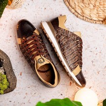 Portici Genuine Crocodile and Lizard Fashion Sneaker Orix / Brown image 11