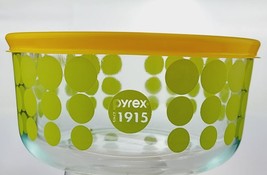 4 Cup Decorated Pyrex 100 Year Anniversary Green with Yellow Lid  - $10.00