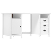 Desk Hill White 150x50x74 cm Solid Pine Wood - £203.86 GBP