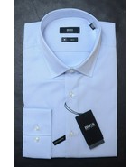 Hugo Boss Mens Jenno Fresh Active Slim Fit Cool Comfort Blue Dress Shirt... - $72.24