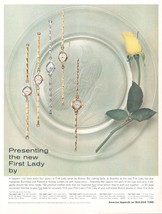 1960 Bulova First Lady Watch Vintage Print Ad Yellow Rose Flower Wall Art Photo - $10.97