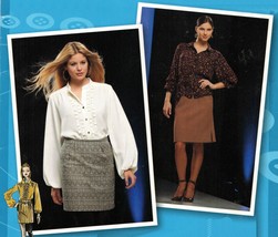 Misses Project Runway Office Career Skirt Yoked Gathered Blouse Sew Pattern 4-12 - £7.96 GBP