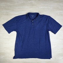 Scottevest Tec Polo Utility Shirt Pockets Bamboo Spandex Blue Men&#39;s Size XL - $29.59