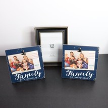 New 3pc &quot;Family&quot; Rustic Wall Mount or Freestanding Single Photo Frames 5x7 &amp; 4x6 - £7.23 GBP