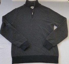 Goodfellow &amp; Co Sweater Mens Large Black Turtleneck 1/4 Zip Pullover Cotton - £11.58 GBP