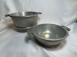 VTG Set of 2 Guardian Service Handled Bowls Cookware Hammered Aluminum - £24.05 GBP