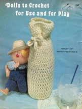 Vtg Pajama Pillow Potholder TP Cover Santa Door Knocker Dolls Crochet Patterns - £11.16 GBP