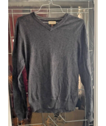 Sonoma Sweater Men&#39;s Size S Dark Heather Gray V-Neck Long Sleeve Smooth - $202.23 MXN