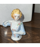 Porcelain/Half-Doll Pincushion 3.5 inches in 18th Century Dress - $32.25 CAD
