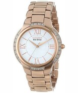 Citizen Women&#39;s Eco-Drive EM0093-59A &quot;Ciena&quot; Diamond-Accent Rose Gold-To... - $128.50 CAD