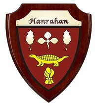 Hanrahan Irish Coat of Arms Shield Plaque - Rosewood Finish - £34.81 GBP