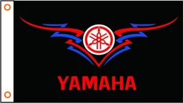 Yamaha Motorcycle Black Red Flag 3X5 Ft Polyester Banner USA 90x150cm - £13.06 GBP