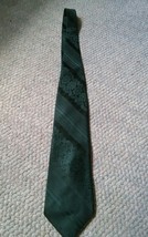 VTG Mr John Beau Brummell Green Floral Stripe Tie - $14.99