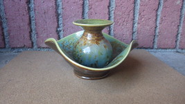 ELLIOTT NEWTON CRYSTALLINE GLAZE ART POTTERY BOWL VASE LA QUINTA CALIFORNIA - €118,12 EUR