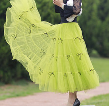 NEON GREEN Fluffy Layered Tulle Skirt Outfit Women Plus Size Long Tulle Skirt image 2