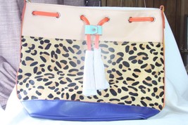 Plunder Fall Handbag (New) Leopard Print Handbag W/ Multi Color Accents (PRI481) - £38.67 GBP