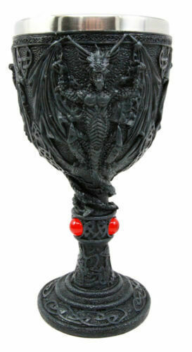 Ebros Large Night Terror Winged Demonic Dragon Wine Drink Goblet Cup Cha... - $25.99