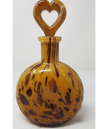 Azzurra Maestri Vetrai Italy Empoli Glass Bottle Decanter Imperfect Hear... - $37.95